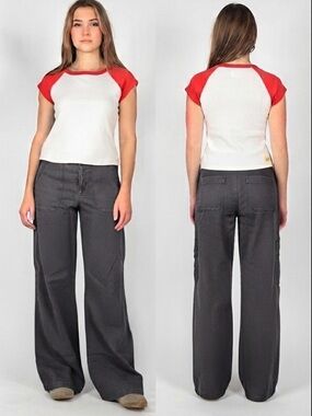 American Eagle Outfitters Wide-Leg High-Rise Dream Drape Jeans in Gray